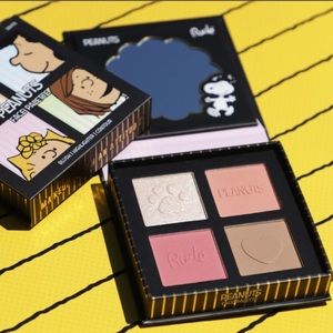 Rude X Peanuts Face Palette with blush, highlighter & contour. Has mirror too.